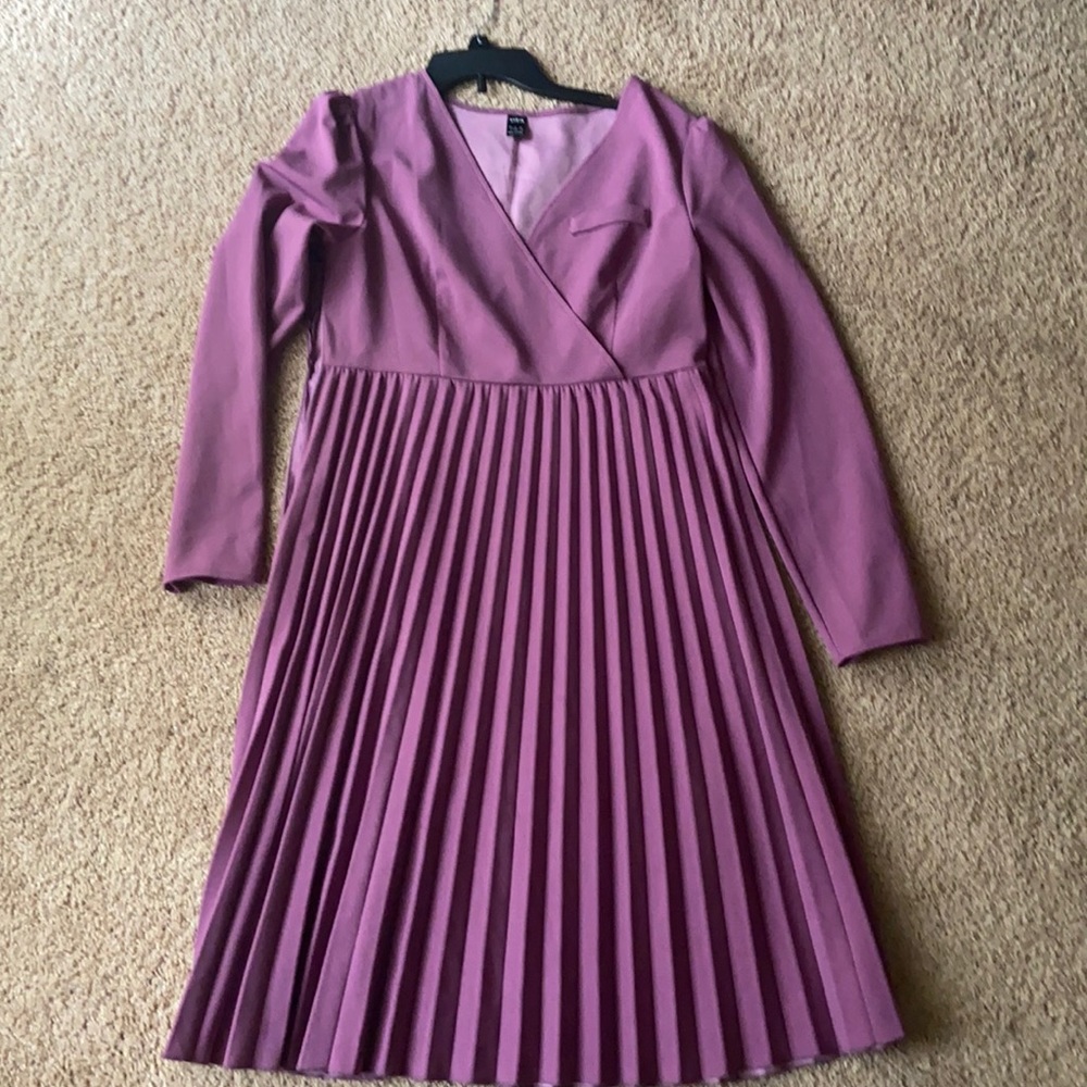 Purple midi long sleeved dress